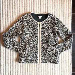 J Crew Crewcuts Quilted Cotton Jacket in Leopard Print, Girls size M (8-9), EUC